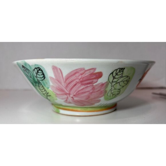 Vintage Chinese Hand Painted Rooster Porcelain Noodle Bowls 6.75” - Picture 3 of 9